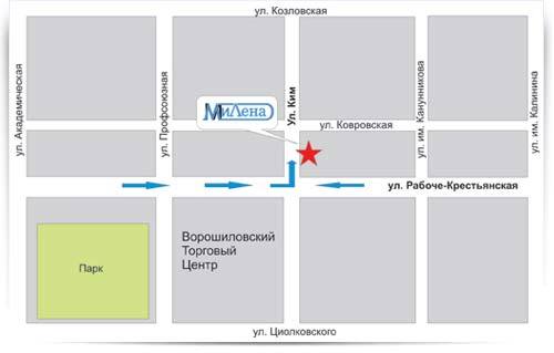 Проезд до торгового зала швейного оборудования и швейной фурнитуры в г. Волгоград