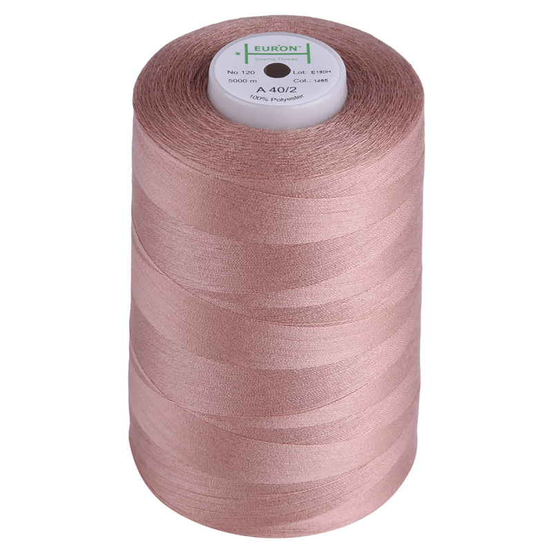 Нитки швейные 100% PE 40/2 цв 1465 розовый грязный (боб 5000м) EURON0