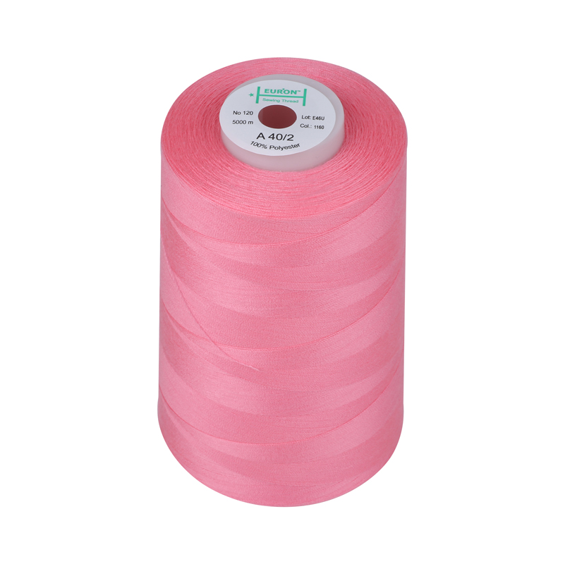 Нитки швейные 100% PE 40/2 цв 1160 розовый яркий (боб 5000м) EURON0