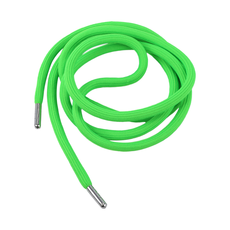 Шнур круглый с сердечником 8мм, 100пэф, зеленый неон, наконечник никель (150см)0