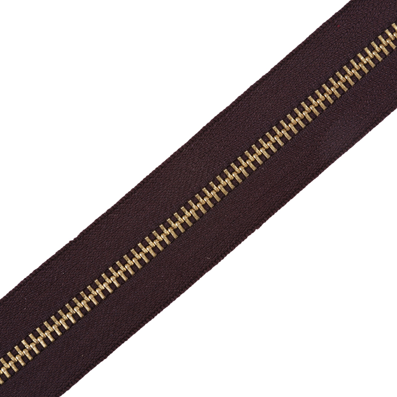 Молния рулонная металл Латунь №5 S-868 коричневый темный (рул 200м) SBS2