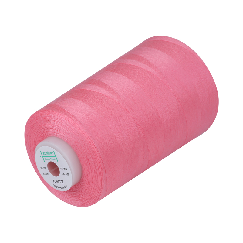 Нитки швейные 100% PE 40/2 цв 1160 розовый яркий (боб 5000м) EURON1