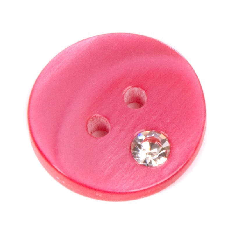 Пуговицы 0222/18/2 S516 розовый яркий РП/страз (уп.100 шт)0