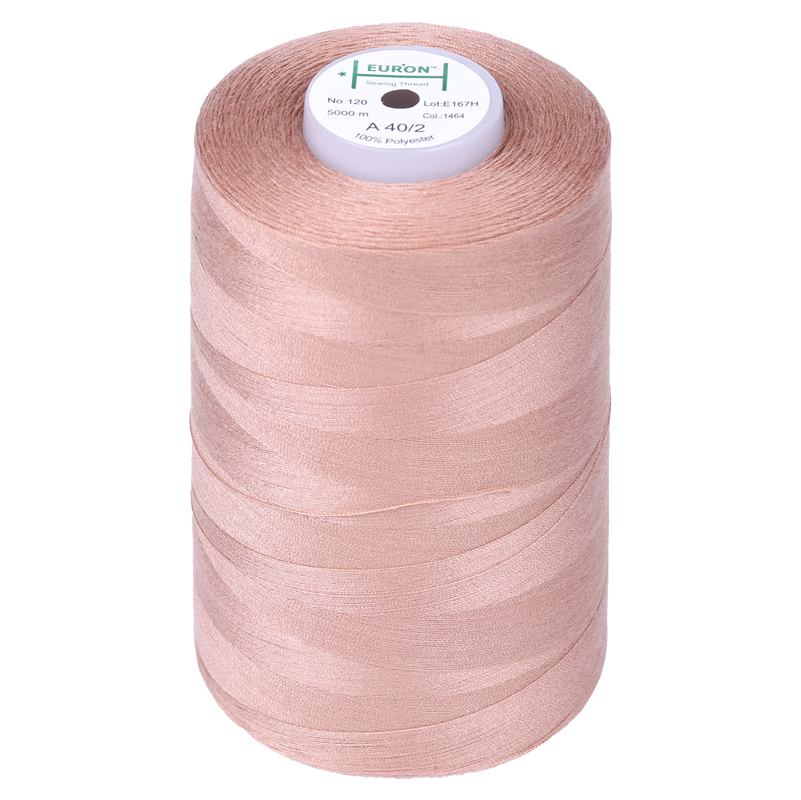 Нитки швейные 100% PE 40/2 цв 1464 розовый грязный (боб 5000м) EURON0