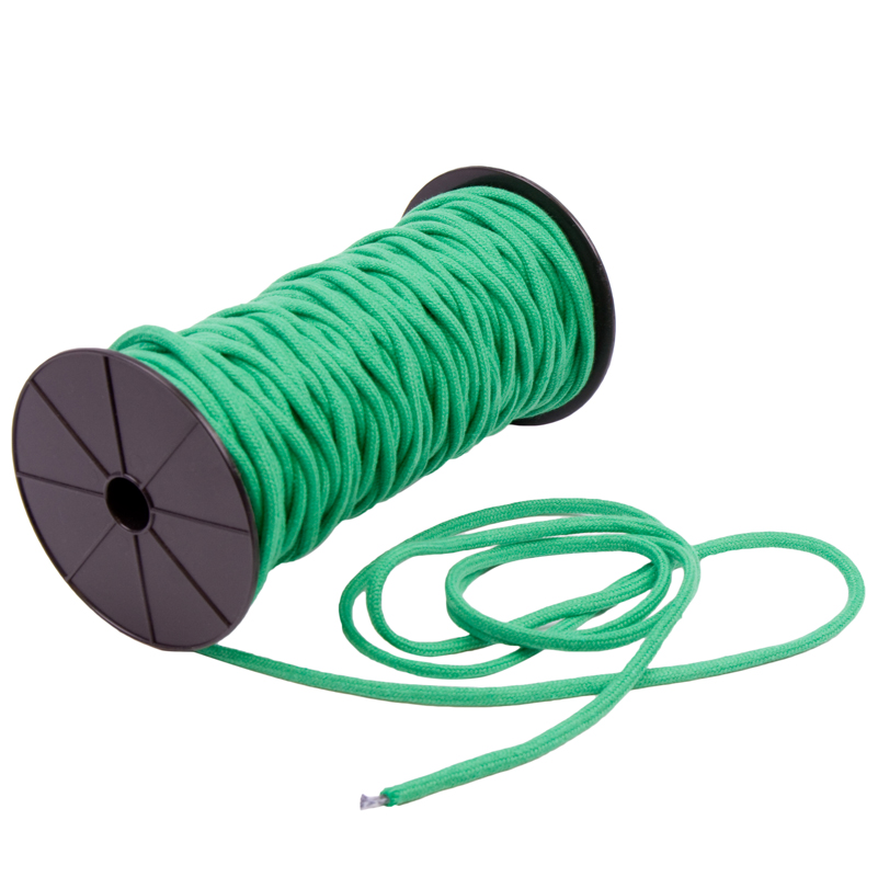 Шнур для одежды круглый с сердечником, 6мм, 100хб, цв зеленый/018 (катушка 50м) Bombacio1