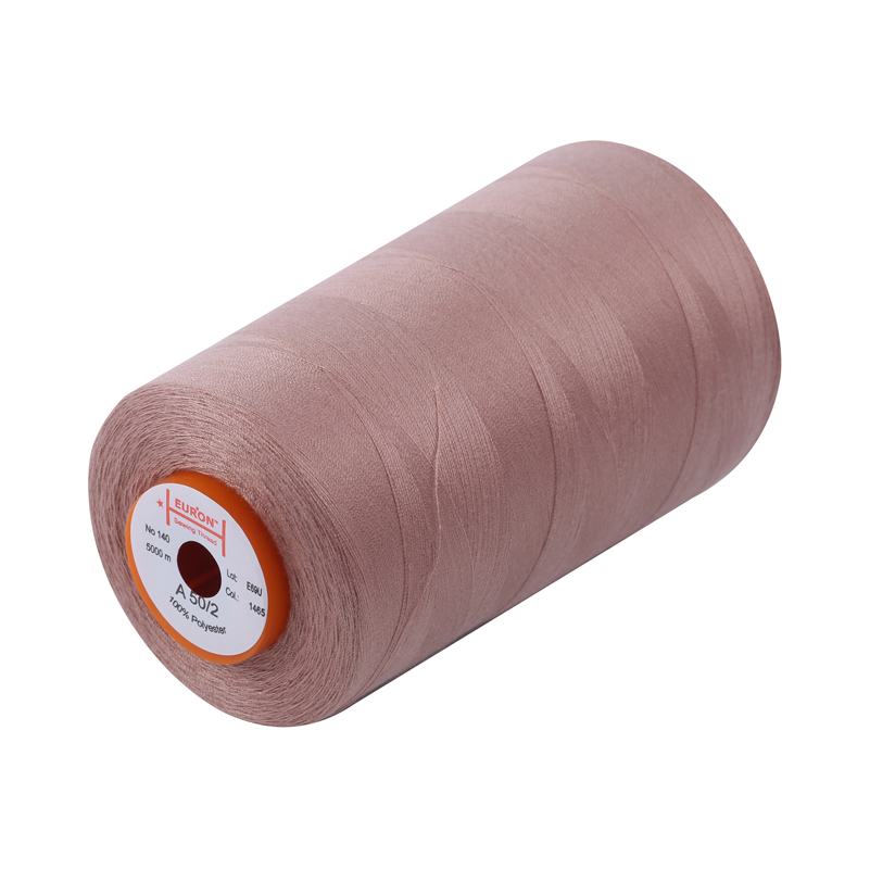 Нитки швейные 100% PE 50/2 цв 1465 розовый грязный (боб 5000м) EURON1