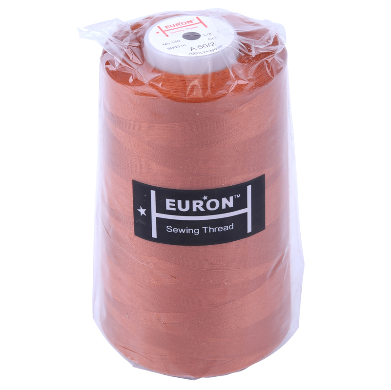 Нитки швейные 100% PE 50/2 цв 1445 коричневый светлый (боб 5000м) EURON2