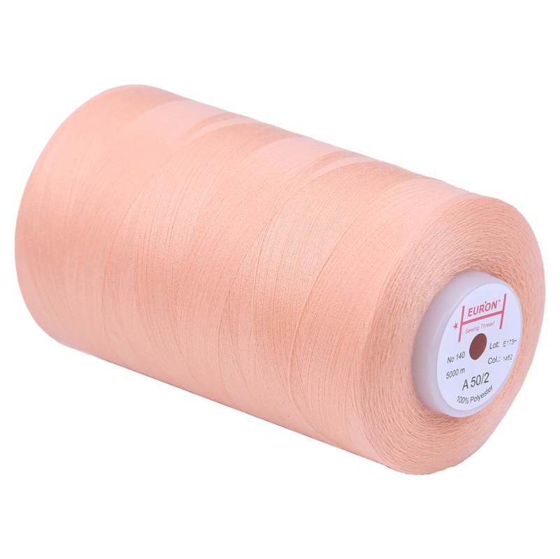 Нитки швейные 100% PE 50/2 цв 1462 розовый персиковый (боб 5000м) EURON1