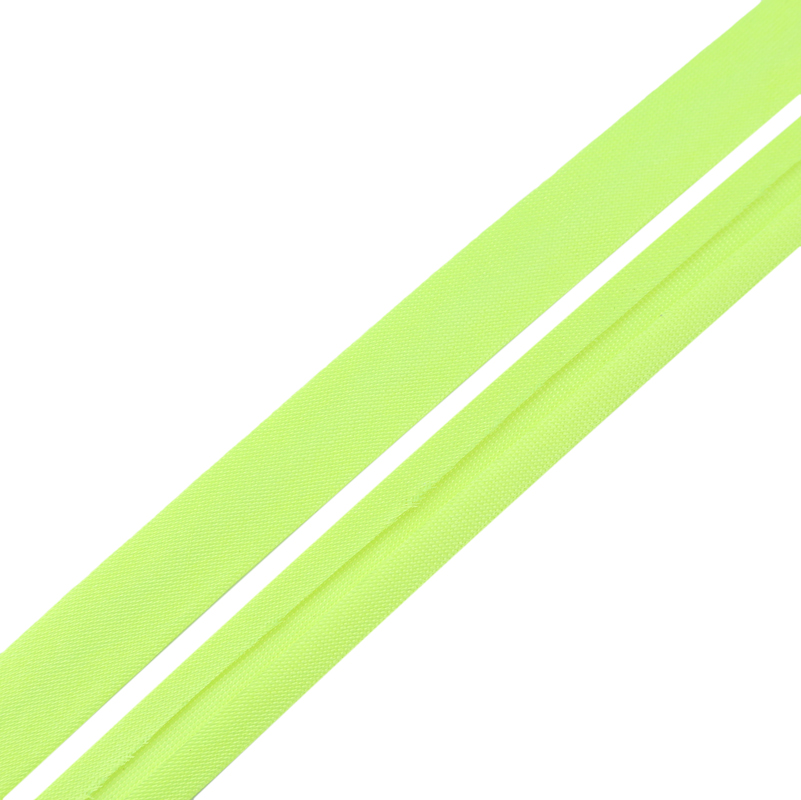 Косая бейка атласная цв S-535 зеленый неон (уп 131,6м) Veritas1