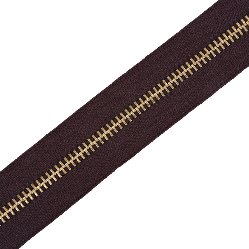Молния рулонная металл Латунь №5 S-868 коричневый темный (рул 200м) SBS3