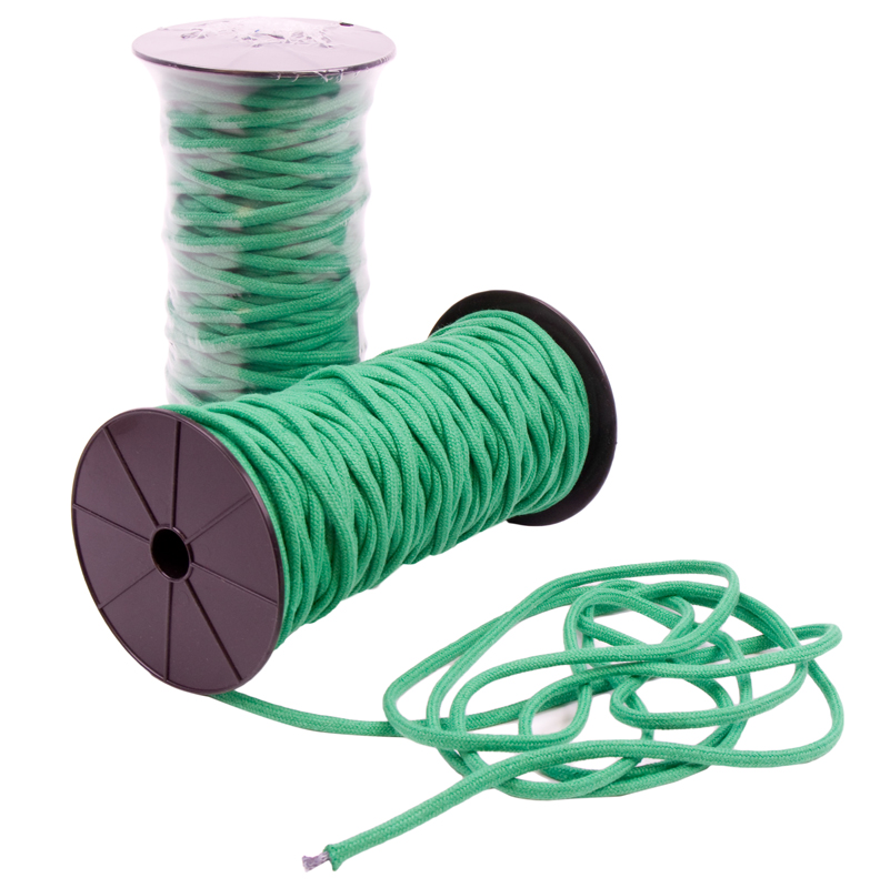 Шнур для одежды круглый с сердечником, 6мм, 100хб, цв зеленый/018 (катушка 50м) Bombacio2