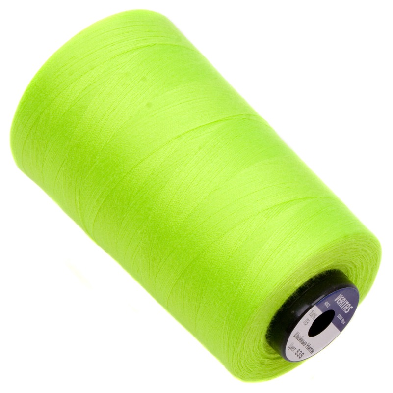 Нитки швейные 100% PE 40/2 цв S-535 зеленый неон (боб 5000ярдов) VERITAS1