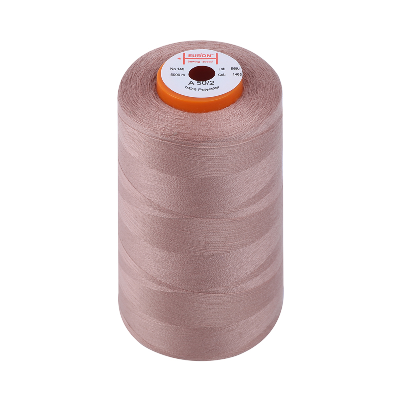 Нитки швейные 100% PE 50/2 цв 1465 розовый грязный (боб 5000м) EURON0