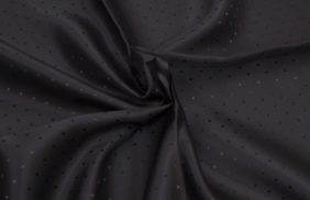 ткань подкладочная поливискоза twill, 90гр/м2, 52пэ/48вкс, 144см, черный s148/bk жаккард точка, (100 купить в Москве.