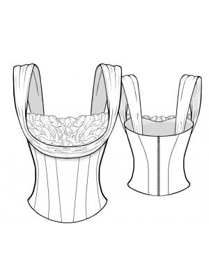 корсет с драпированной вставкой            корсет с драпированной вставкой. 20111