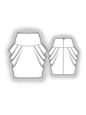 Черная юбка в пол с драпировкой из премиальной вискозы