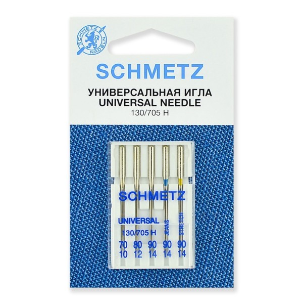 Иглы SCHMETZ 130/705H №70, 80, 90; 90(J); 90(S), комбинированные (5 шт/уп)0